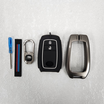 Innova Crysta New Key Premium Metal Alloy Keycase with Holder & Rope Chain