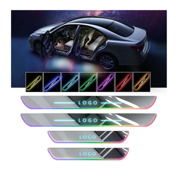 4Pcs LED Door Sill Lights, Wireless Car Door Lights, LED Door Sill with 7 Lighting Colors, Auto-Sensing, Magnetic, IP67 Waterproof, Customized Door Lights Logo