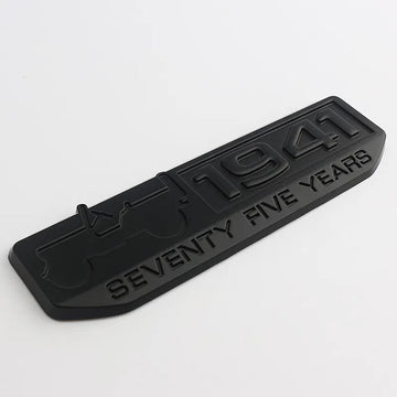 3D Jeep 75th Anniversary Metal Sticker Decal Black