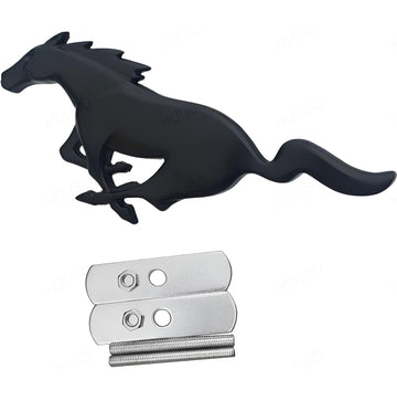 Mustang Horse Black Grille Metal Emblem