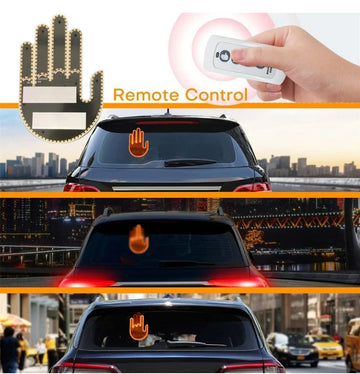 3in1 Car Finger Gesture Light with Remote Signs Gesture Light Car Rear Window Lamp
