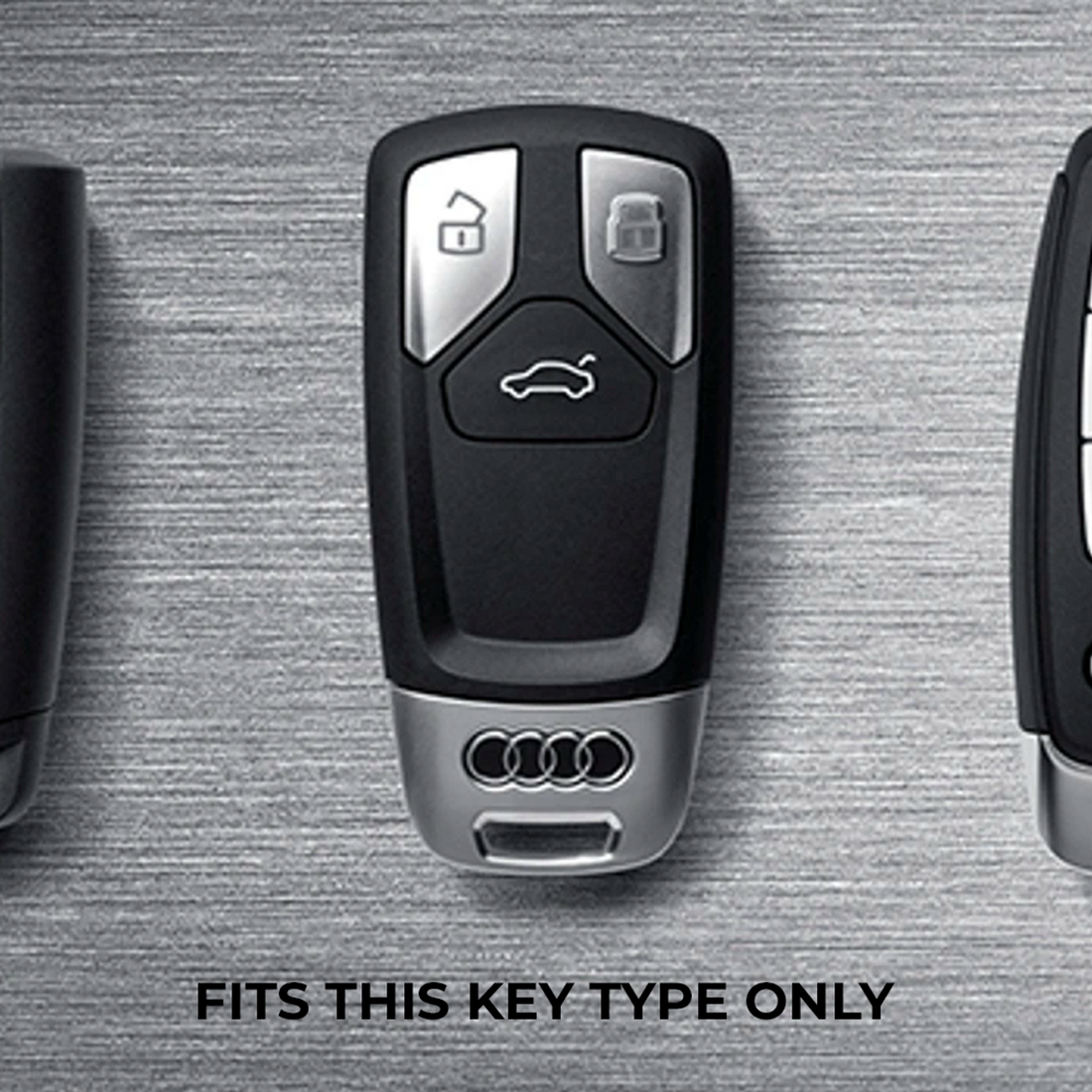 Audi Remote Key Armour Metal Alloy Keycase with Holder & Rope Chain