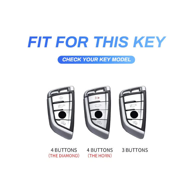 BMW New Key Premium Metal Alloy Keycase with Holder & Rope Chain