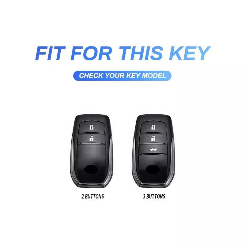 Fortuner / Hycross Keyless (3 Button Key) Premium Metal Alloy Keycase with Holder & Rope Chain