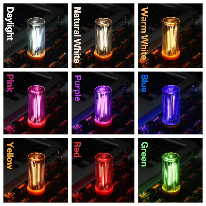 Touch-Sensitive RGB Color-Changing LED Glass Bottle Lamp - Dimmable USB-Powered Night Light 2 Pcs Set