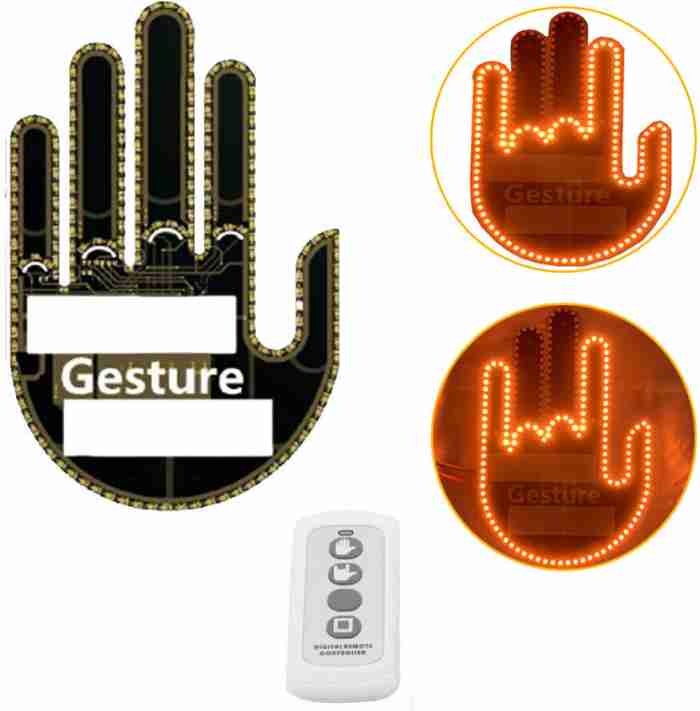 3in1 Car Finger Gesture Light with Remote Signs Gesture Light Car Rear Window Lamp