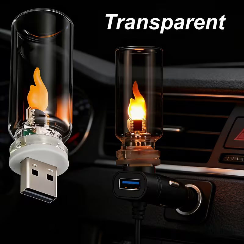 Touch-Sensitive Flame LED Glass Bottle Lamp Frosted & Transparent - USB-Powered Night Light 2 Pcs Set