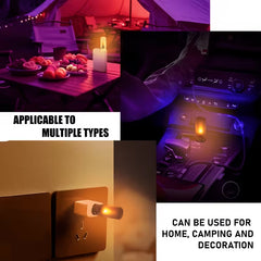 Touch-Sensitive Flame LED Glass Bottle Lamp Frosted & Transparent - USB-Powered Night Light 2 Pcs Set