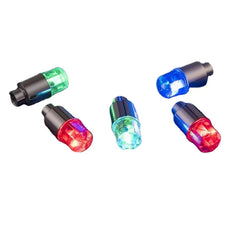 4 Pcs Set Glowing Tyre Valve Cover Red/Blue/Green Changing Color Light Glowing at Night Battery Included