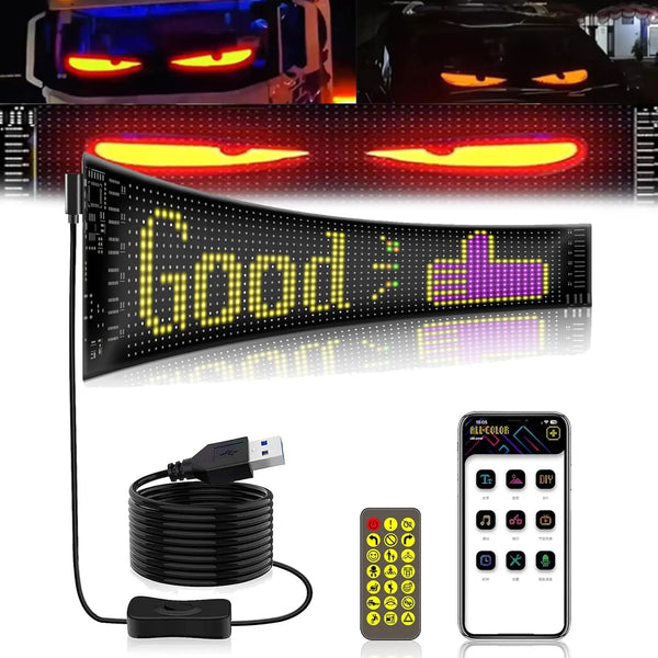 5V Programmable RGB LED Matrix Pixel Panel Flexible Advertising RGB Scroll Message Board for Car Rear Window