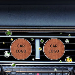 Car Aroma Diffuser Air Outlet Ornament Zinc Alloy Leather Material