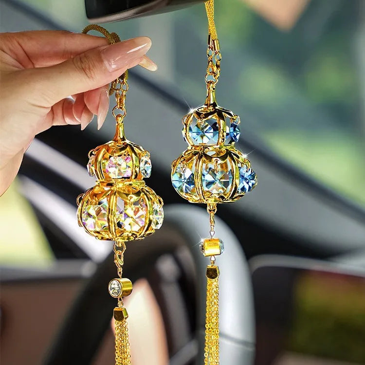 Handcrafted Diamond-Encrusted Metal Car Hoist Pendant Hanging