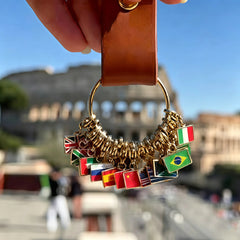 Country Flag Charms Stainless Steel Gold Plated