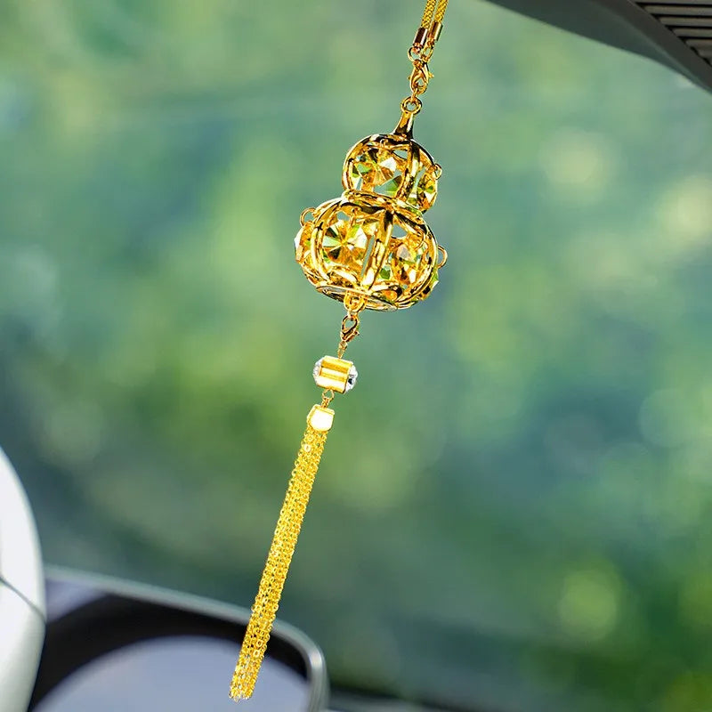 Handcrafted Diamond-Encrusted Metal Car Hoist Pendant Hanging