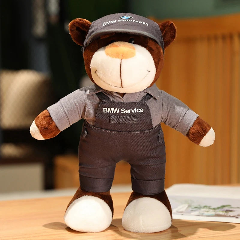 30CM Super Cool Motorcycle Bear Doll Locomotive Teddy Bear Mini Helmet Bear