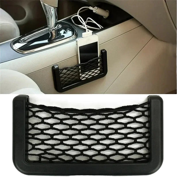 4 PCS SET MODERN CAR ORGANIZER NET WITH PHONE HOLDER POCKET SIDE NET FOR CAR ORGANIZATION