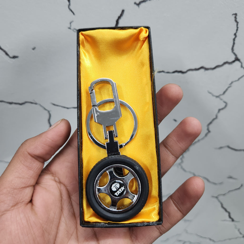 Tyre Wheel Logo Car Keychain