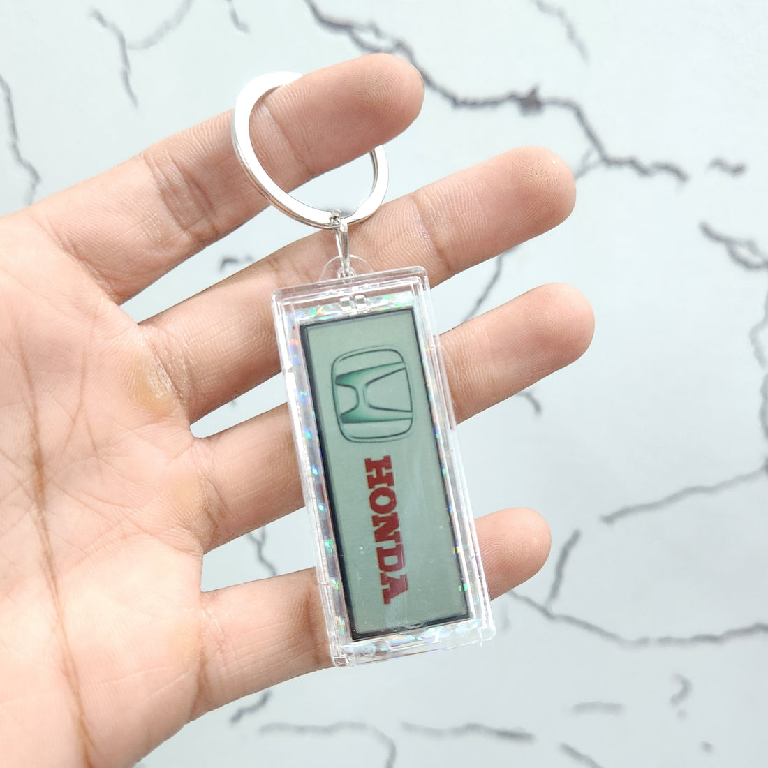 Solar LED Logo Car Keychain