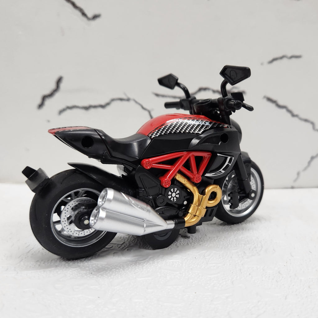 Warrior Motorcycle Red Diecast Metal Bike 1:14