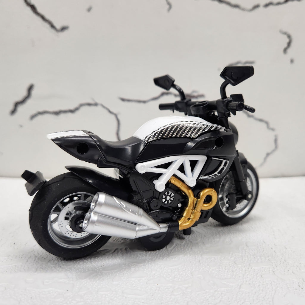 Warrior Motorcycle Black Diecast Metal Bike 1:14