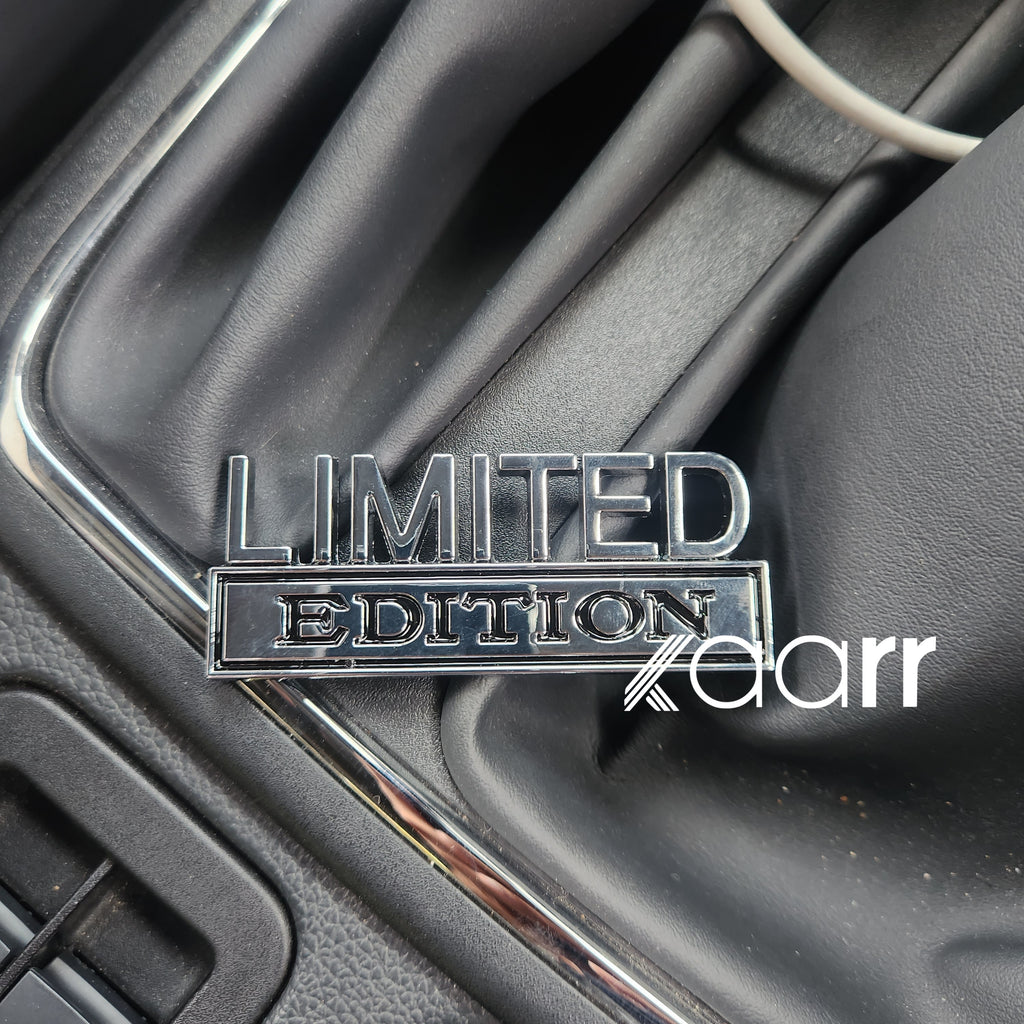 3D Limited Edition v2.0 Metal Sticker Decal Silver (7.5x3 cm)