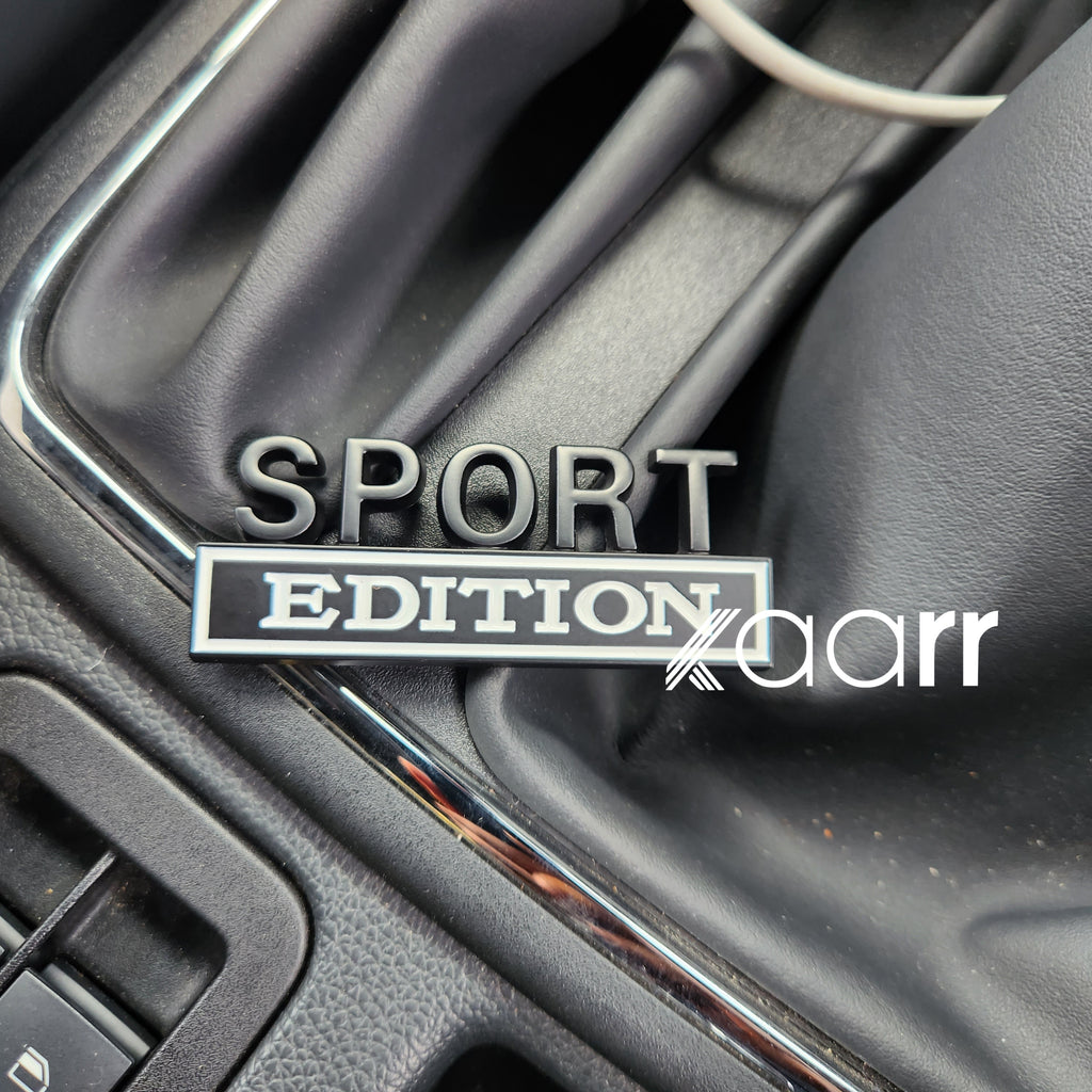 3D Sport Edition Metal Sticker Decal Black (7.5x3 cm)