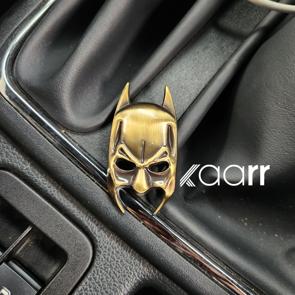 3D Batman Mask Metal Sticker Decal Gold (6x3 cm)
