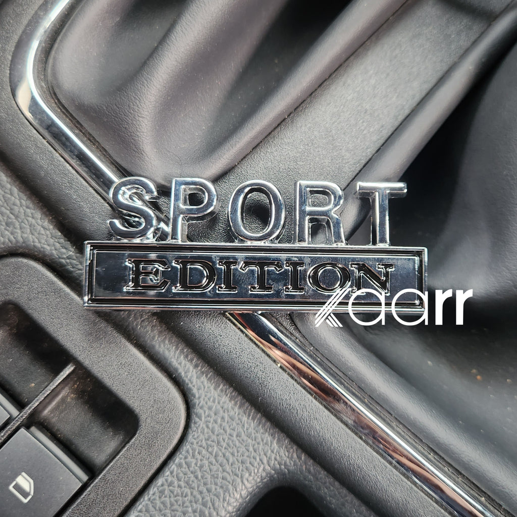 3D Sport Edition Metal Sticker Decal Silver/Black (7.5x3 cm)