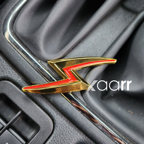 3D Lighting Metal Sticker Decal Gold (8x2.8 cm)