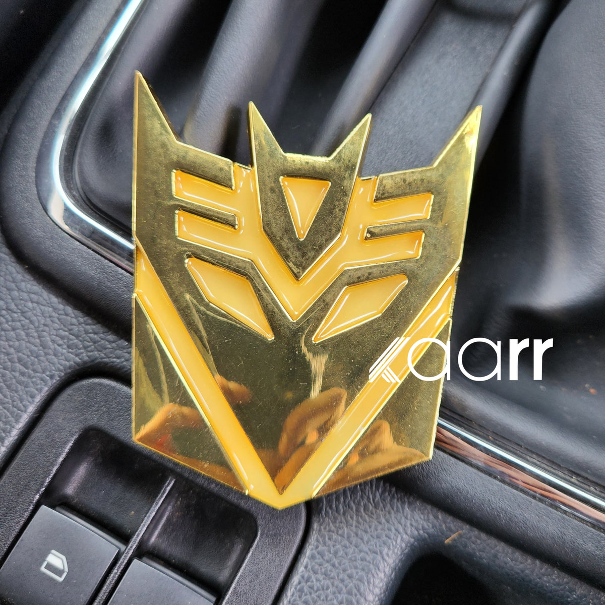3D Transformer Deception Radium Glow Metal Sticker Decal Gold (9.5x7.5 ...
