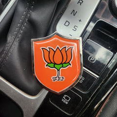 3D Lotus Metal Sticker Decal (7x5.5 cm)