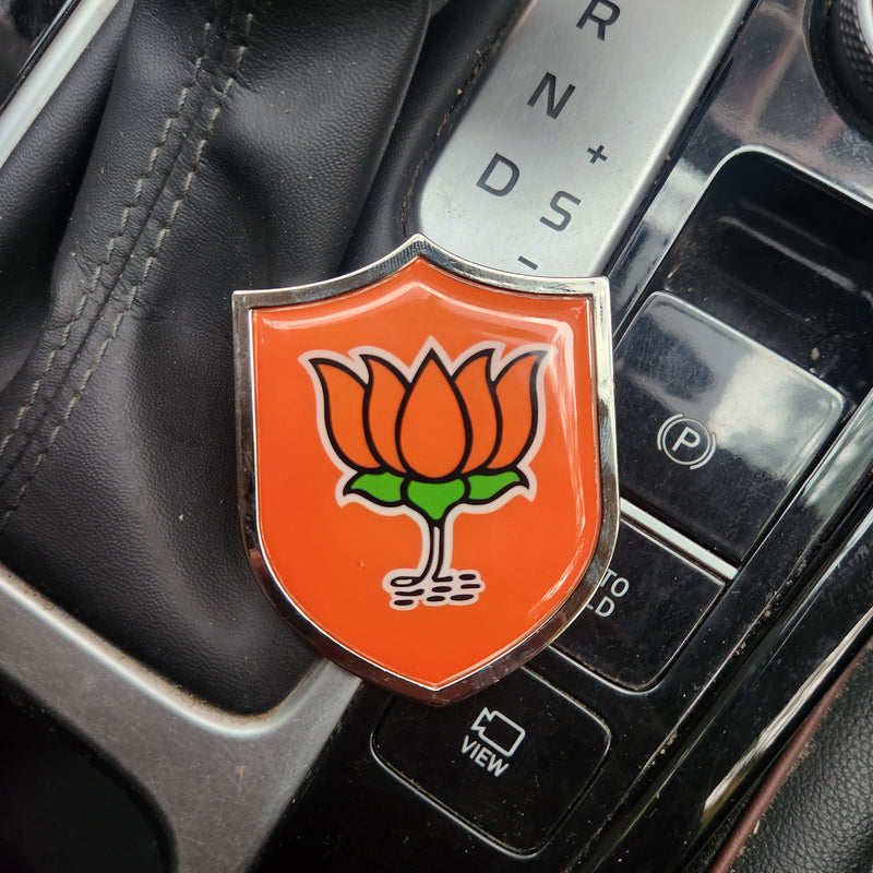 3D Lotus Metal Sticker Decal (7x5.5 cm)