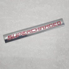 Load image into Gallery viewer, 3D Supercharged v3.0 Logo Metal Sticker Decal Red (14.5 x 2 cm)