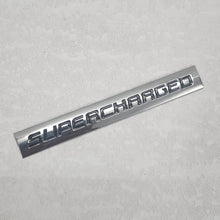 Load image into Gallery viewer, 3D Supercharged v3.0 Logo Metal Sticker Decal Silver/Black (14.5 x 2 cm)