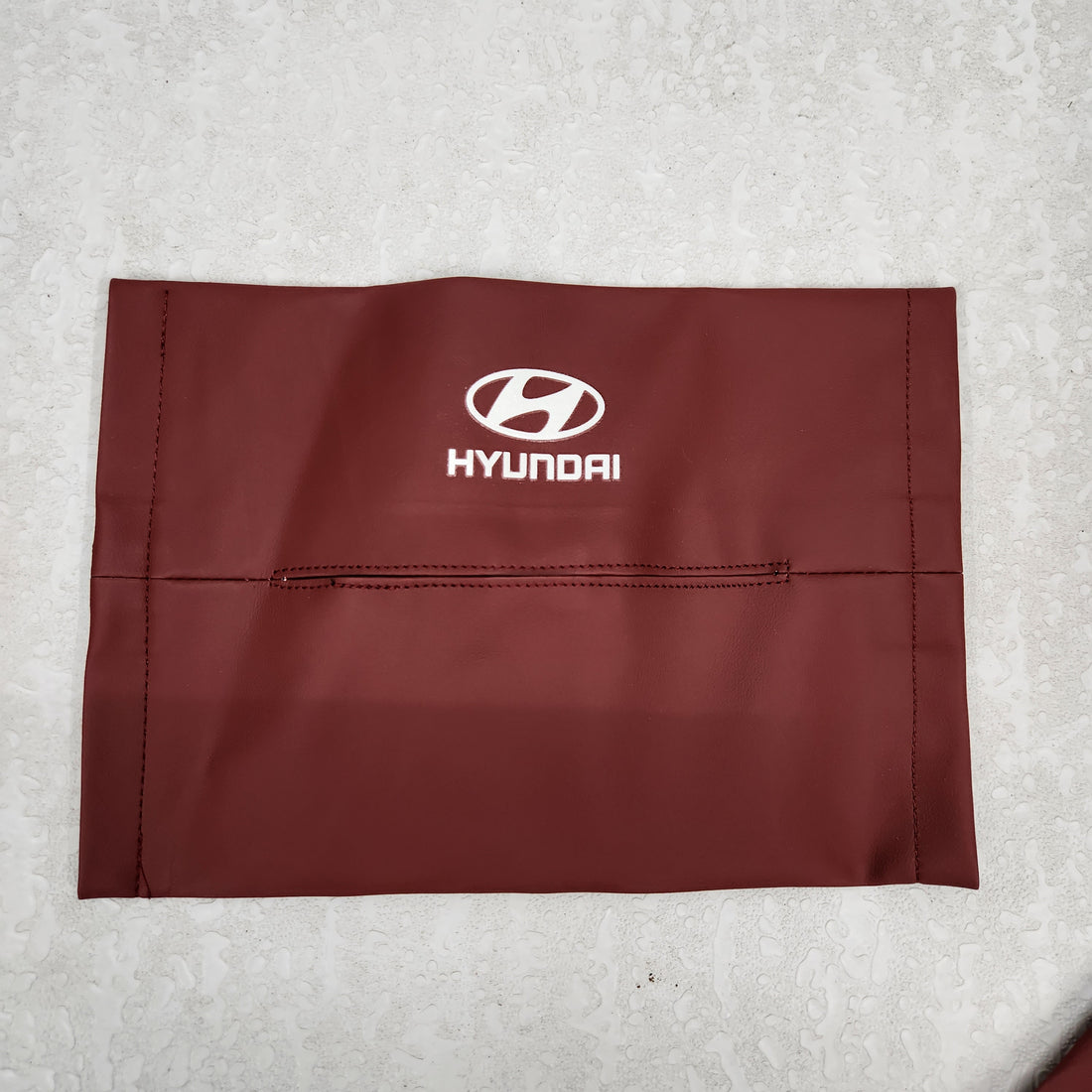 Car Tissue Bag Organiser with Logo (Maroon Color)
