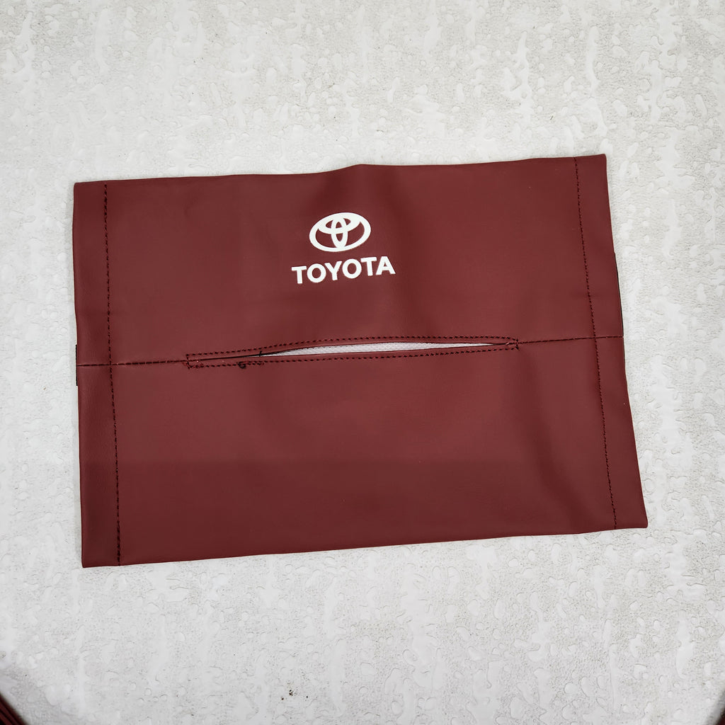 Car Tissue Bag Organiser with Logo (Maroon Color)