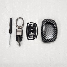 Load image into Gallery viewer, Hyundai Alcazar/Creta/i20 (4 Button Remote Key) Carbon Abs Keycase with Chain