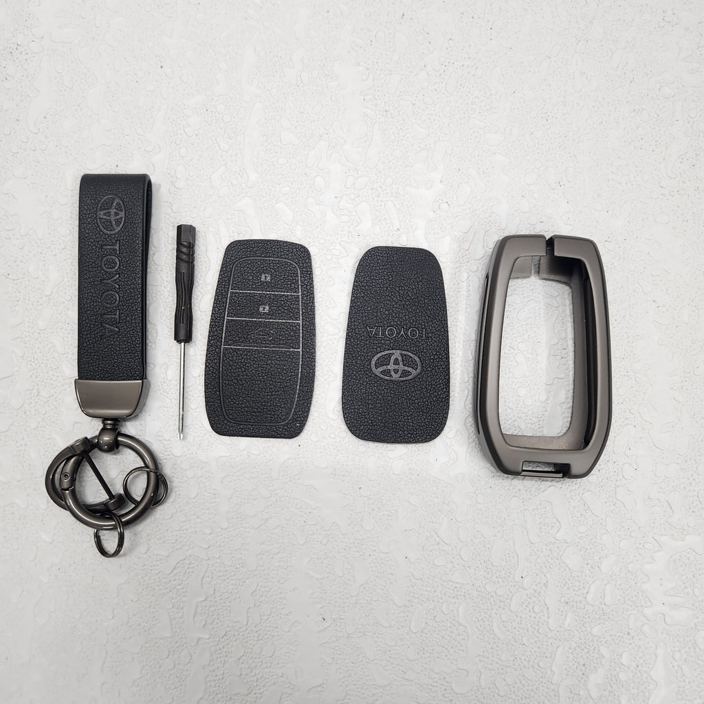 Fortuner/Hycross New Key Metal Alloy Leather Keycase with Holder & Rope Chain