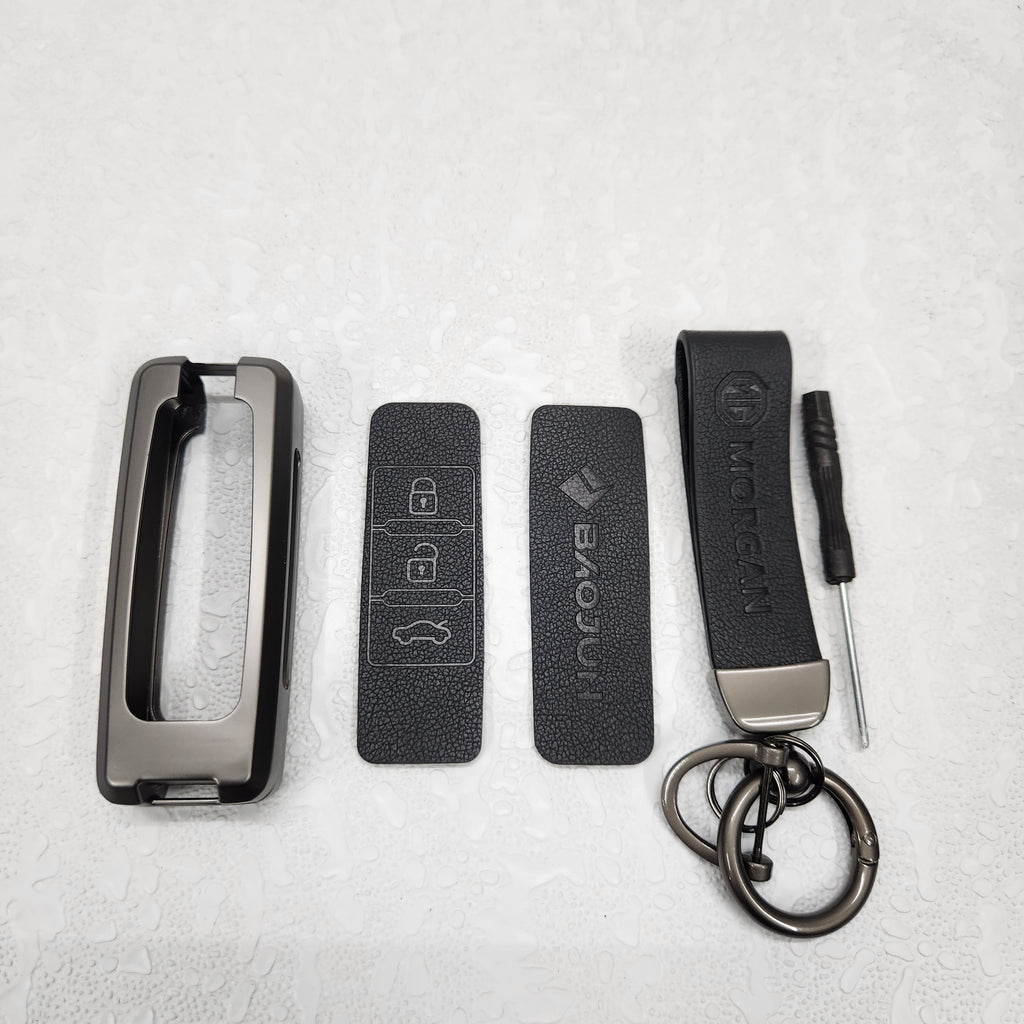 MG Hector v1.0 Metal Alloy Leather Keycase with Holder & Rope Chain
