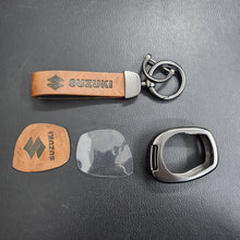 Load image into Gallery viewer, Suzuki Old Key Metal Alloy Leather Keycase with Holder &amp; Rope Chain