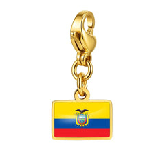 Country Flag Charms Stainless Steel Gold Plated