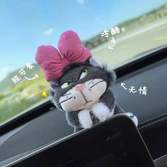Wiper Turn Signal Lever Shift Knob Decorative Plush Cute Cat Dog Column Shift Decoration Accompany Car Interior Accessories