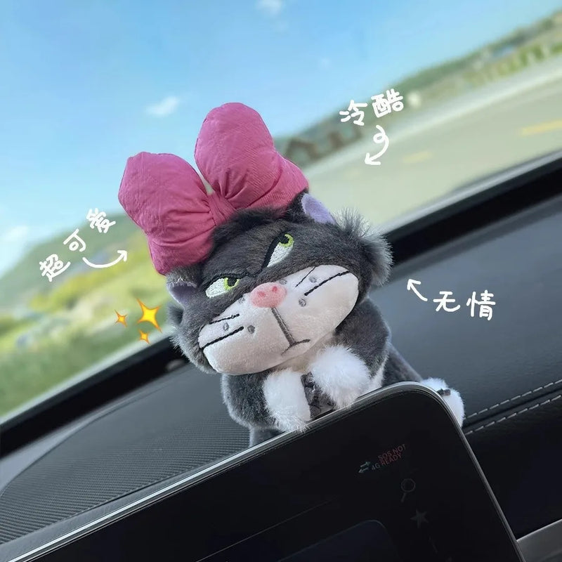 Wiper Turn Signal Lever Shift Knob Decorative Plush Cute Cat Dog Column Shift Decoration Accompany Car Interior Accessories