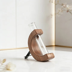 Black Walnut Wood Car Flower Vase Holder Ornaments Wooden Vent Clip 2 Pcs Set