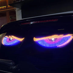 LED Matrix Pixel Panel Display Screen Flexible RGB USB Car Windshield Devil Eyes Lights for Car Truck Off-road SUV