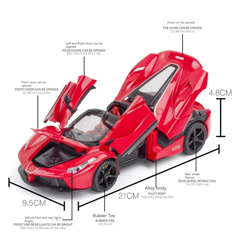 Ferrari Laferrari Open Top Metal Diecast Car 1:24 (20x8 cm)