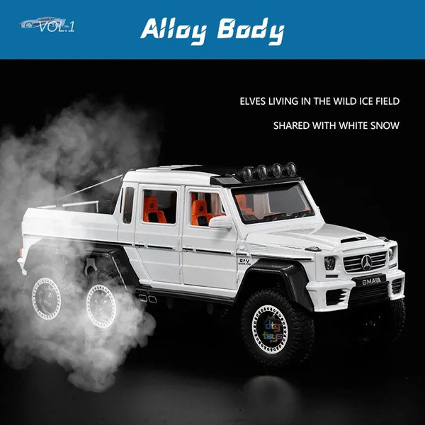 Mercedes G Wagon 6x6 Metal Diecast Car 1:24 (21x8 cm)