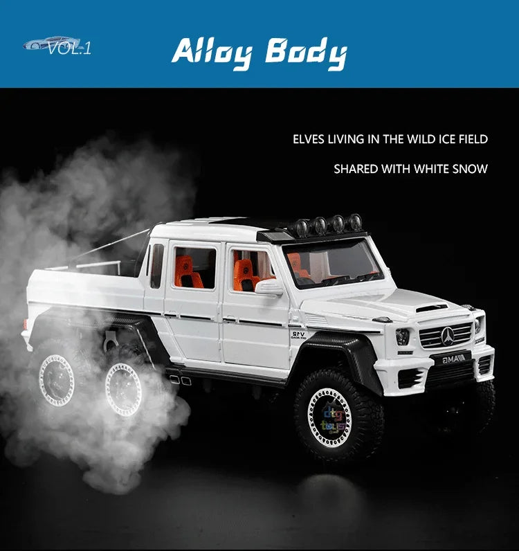 Mercedes G Wagon 6x6 Metal Diecast Car 1:24 (21x8 cm)