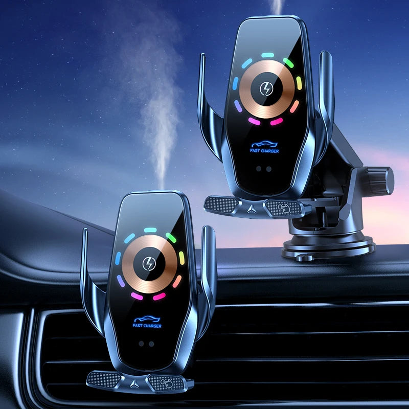 Snap on Type Magnetic Wireless Charging Mobile Car Air Vent Phone Holder 360 Rotation Aluminum Alloy Material Universal Dashboard Mount