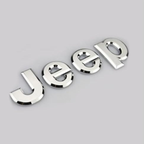 3D Jeep Metal Sticker Decal Silver (13.5x4 cm)
